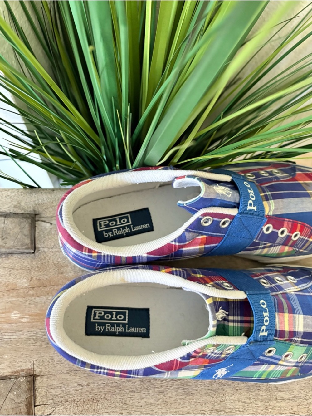 Polo Ralph Lauren Gardener Marlin Madras Sneakers - Picture 6 of 10